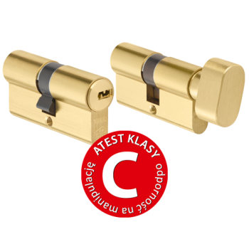 Zestaw 2 wkładek ABUS D10 30/40 + KD10 40G/30 - W SYSTEMIE 1 KLUCZA - MOSIĄDZ MATOWY