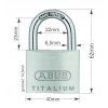 Kłódka Abus - 727TI/40 QUADS - 4 kłódki pałąkowe aluminiowe TITALIUM w systemie 1 klucza - blister
